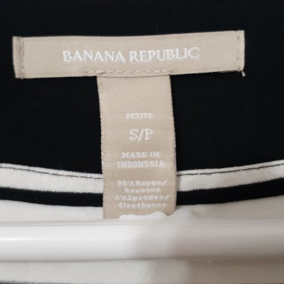 Robe portefeuille  Small, rayée noir et blanc Banana Republic - Picture 2 of 4